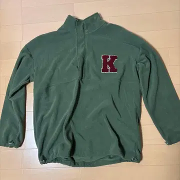 올리브 그린 하프 지퍼 트레이닝복