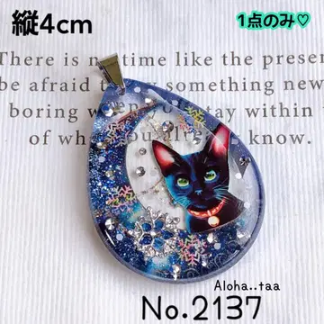 동봉 할인 100엔 No.2137 레진 펜던트 탑 고양이