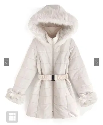 벨트 포함 퍼 다운 코트 [kd13] M 사이즈