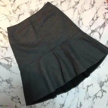 그레이 플레어 스커트 폴리에스테르 100%