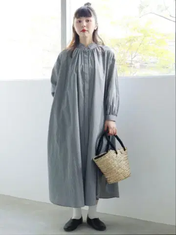 아틀리에와 드 사봉 깅엄 체크 원피스