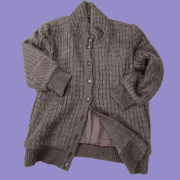키드 모헤어 빈티지 니트 가디건 일본제 쇼와 레트로 구제 의류