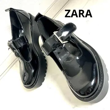 새상품급 ZARA 버클 트랙 밑창 멜리제인 통굽 T스트랩 37