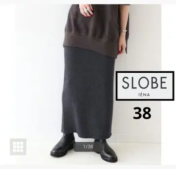 슬로브 이에나 SLOBE IENA 울 리브 니트 타이트 스커트 38