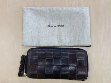 Ryu 뜨개질 가죽 지갑 보호 주머니 포함