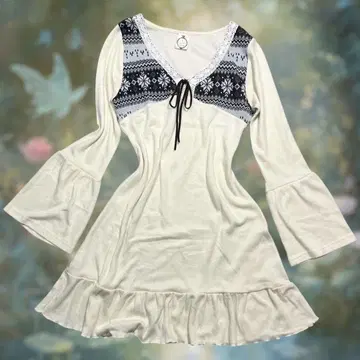 00s 노르딕 리본 레이스 원피스 페어리 그런지 모리걸