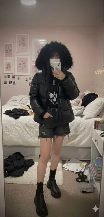 y2k 헤이세이 갸루 다운 자켓