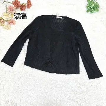 s.1843 [만키] 긴팔 니트 마담 오리지널 퍼프 슬리브 블랙