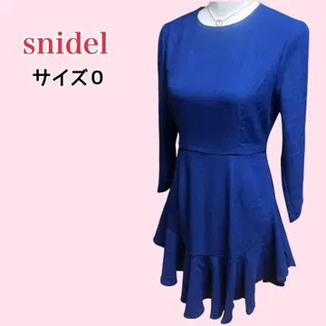 snidel 비대칭 프릴 포멀 원피스 헴라인 네이비