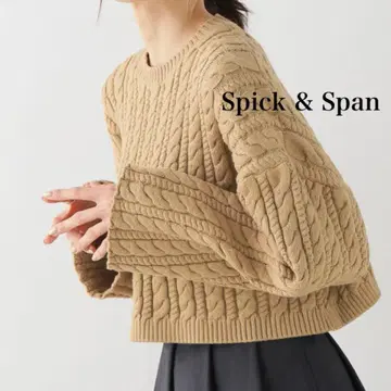 Spick & Span 베이지 케이블 니트 긴팔