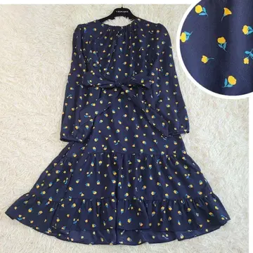 컨디션 최상 케이트 스페이드 현행 원피스 허리 리본 꽃무늬 티어드