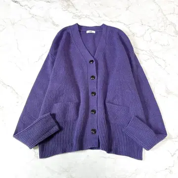 pelleq x NAVE 울 캐시미어 가디건 V넥 라일락