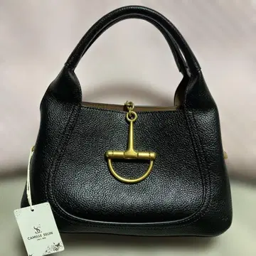 인조 가죽 핸드백 숄더 가능 미사용품 블랙