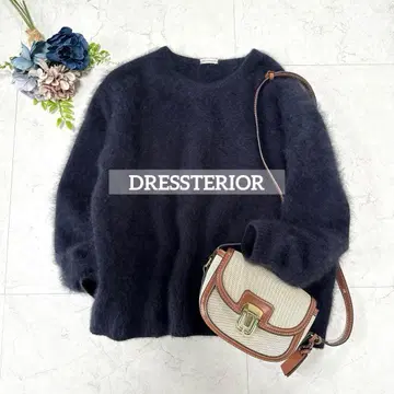 DRESSTERIOR 드레 스테리아 V넥 샤기 니트 네이비 38