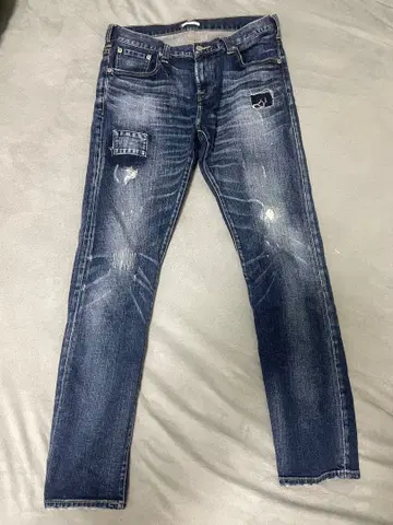 LAYFLOW 데미지 가공 스키니 데님