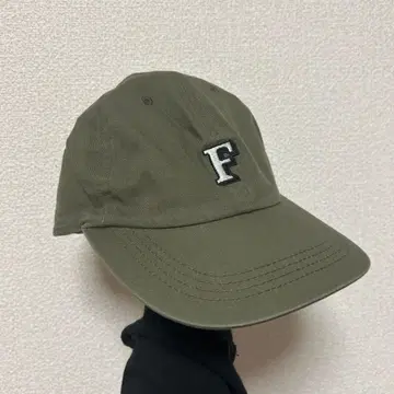 F 로고 자수 올리브 캡
