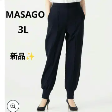 마사고 MASAGO 핀턱 조거 팬츠 블랙 미사용 새상품 빅 사이즈
