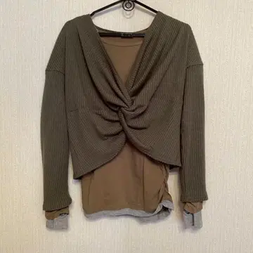 [새상품급] LA DUREE 크로스 니트 LARU 이너 상의 포함