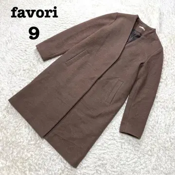 파보리 노카라 롱 코트 V넥 아우터 무지 심플 M