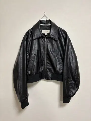 캘빈 클라인 진스 가죽 자켓 블랙 쇼트 기장