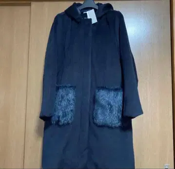 doudou 후드 부착 롱 코트 L