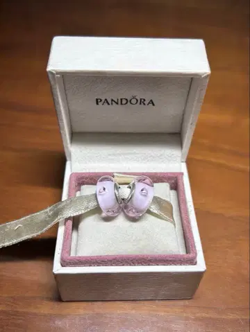 판도라 PANDORA 무라노 유리 참 2개 세트 핑크