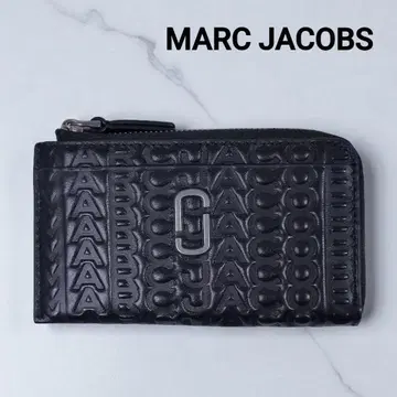 미사용품 마크제이콥스 탑 지퍼 멀티 지갑 올 패턴 블랙