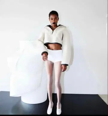 NKNIT 니트 vegan mouton half zip SMALL