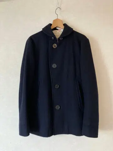 코엔 울 코트 후드 부착 네이비 M 사이즈
