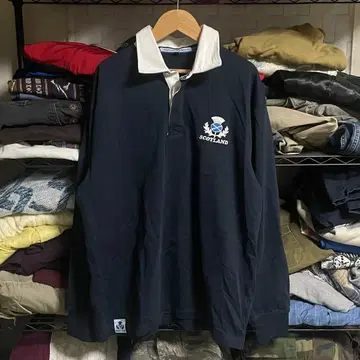 해외 구제 의류 스코틀랜드 대표 라거 셔츠 네이비 해외 M 일본 L 상당