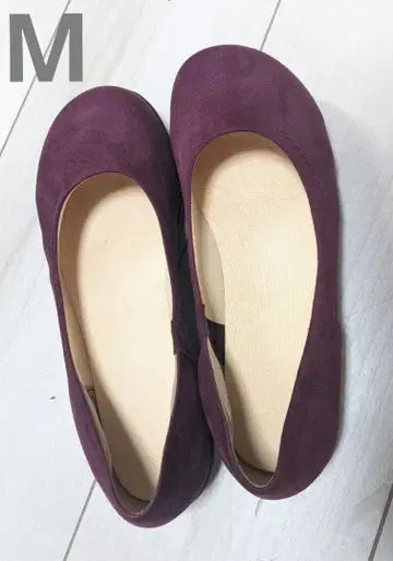 퍼플 스웨이드 플랫슈즈 일본제 2ball 사이즈 M 버건디