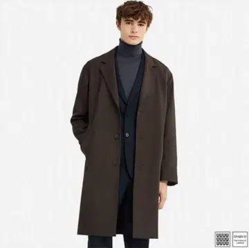유니클로 U 울 블렌드 체스터 코트 올리브 카키 유니클로 유