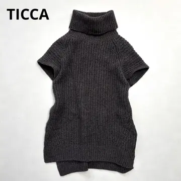 티카 터틀넥 베스트 모카 울 100%