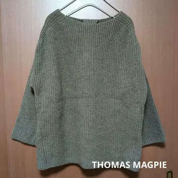 토마스 맥파이 THOMAS MAGPIE 올리브 그린 긴팔 니트