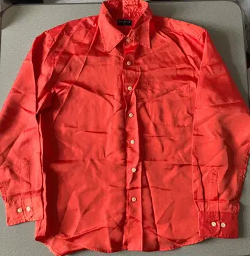 미사용 새상품 유니클로 오렌지 컬러 긴팔 셔츠