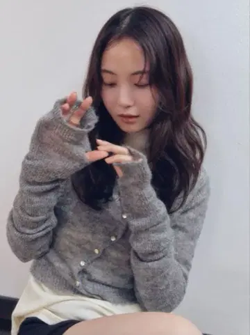 wave design sheer knit charcoal andequal