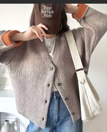 W 페이스 V넥 가디건