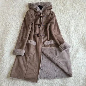 미사용급 현행 TOCCA 인조 모피 무스탕 더플 롱 코트