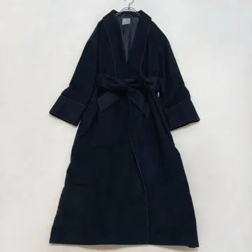 언타이틀 실크 혼방 롱 가운 코트 숄카라 벨티드 2