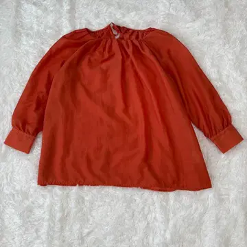 a.v.v 여성용 긴팔 블라우스 L 오렌지 이토킨 넉넉하고 귀여운