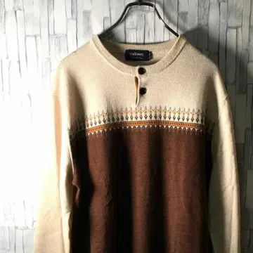 디자인 니트 베이지 하프 버튼 NEWYORKER 남성용 XL 사이즈