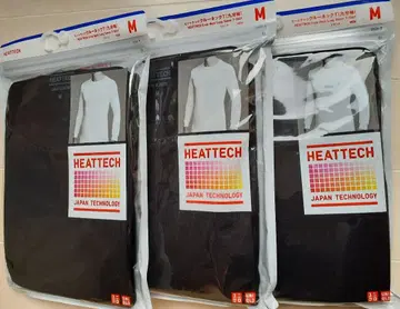 유니클로 히트텍 크루넥T 칠부 소매 블랙 M 3장 세트