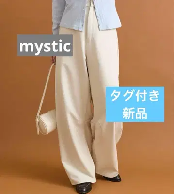 [ 택 포함 새상품 ] mystic/25AW 커브 슬랙스/아이보리