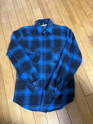 선착순 USA제 좋은 배색 플란넬 셔츠 파랑 블랙