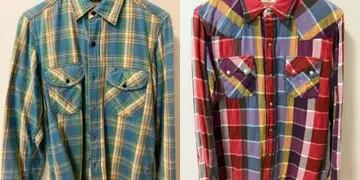 2장 세트 Lee 체크 셔츠