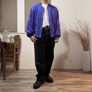 실크 블루종 구치 점퍼 GOOUCH 자켓 퍼플 구제 의류