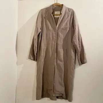 08Mab 린넨 베이지 롱 셔츠 원피스