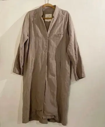 08Mab 린넨 베이지 롱 셔츠 원피스