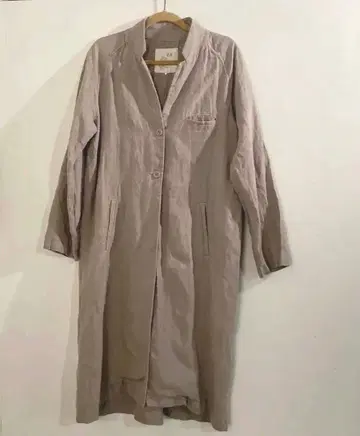 08Mab 린넨 베이지 롱 셔츠 원피스