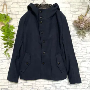 [ 새상품급 ] 나노 유니버스 후디드 코트 숏 기장 네이비 S